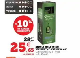 Super U Single Malt Irish Whiskey Connemara 40° offre