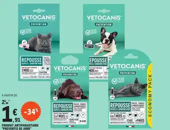 E.Leclerc VETOCANIS Produit antiparasitaire "preventis de aime" offre