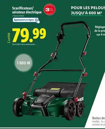 Lidl PARKSIDE Scarificateur/ aérateur électrique offre