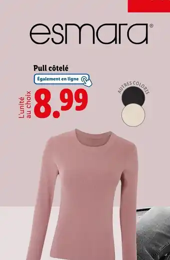 Lidl ESMARA Pull côtelé offre