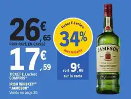 E.Leclerc "JAMESON" Irish whiskey offre