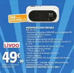 E.Leclerc LIVOO Vidéoprojecteur portable offre