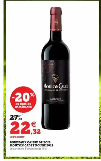 Super U Bordeaux Caisse De Bois Mouton Cadet Rouge 2019 offre