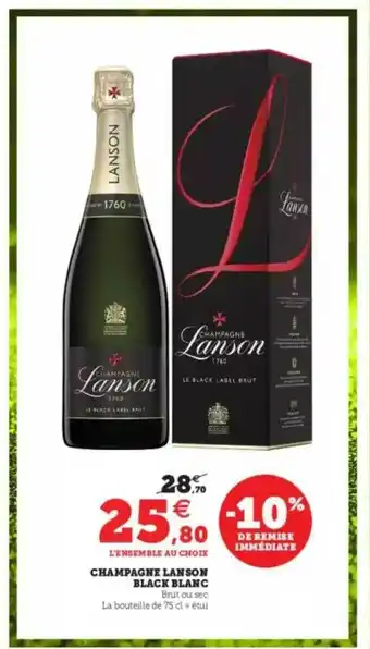 Super U Champagne Lanson Black Blanc offre