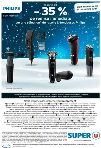 Super U Rasoirs & Tondeuses Philips offre