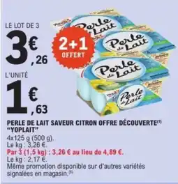 E.Leclerc "YOPLAIT" Perle de lait saveur citron offre découverte offre