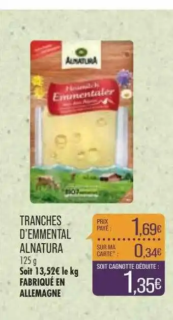 Match Tranches D'emmental Alnatura offre