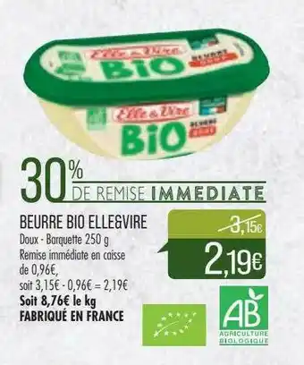 Match Beurre Bio Elle & Vire offre