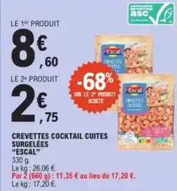 E.Leclerc "ESCAL" Crevettes cocktail cuites surgelées offre