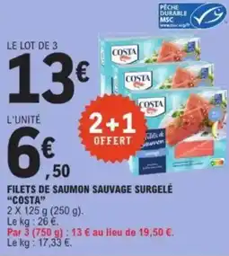 E.Leclerc "COSTA" Filets de saumon sauvage surgelé offre