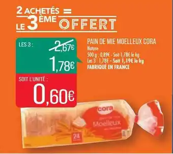 Match Pain De Mie Moelleux Cora offre