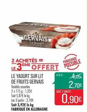 Match Le Yaourt Sur Lit De Fruits Gervais offre