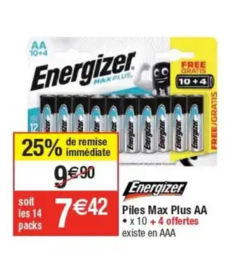 Cora x Carrefour Piles Max Plus AA offre