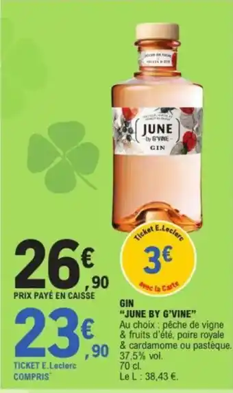 E.Leclerc "JUNE BY G'VINE" Gin offre