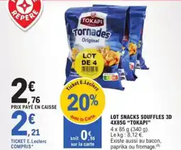 E.Leclerc TOKAPI Lot snacks souffles 3d 4x85g offre