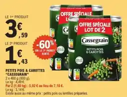 E.Leclerc "CASSEGRAIN" Petits pois & carottes offre