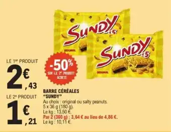 E.Leclerc "SUNDY" Barre céréales offre