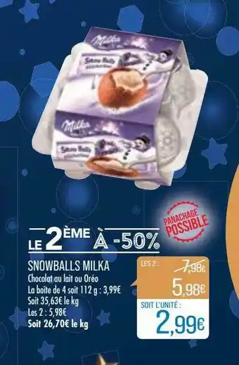 Match Snowballs Milka offre
