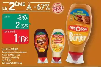 Match Sauces Amora offre