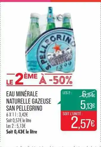 Match Eau Minérale Naturelle Gazeuse San Pellegrino offre