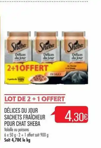 Match Délices Du Jour Sachets Fraîcheur Pour Chat Sheba offre