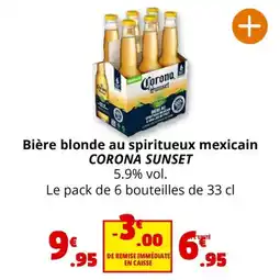 Coccinelle Express Bière blonde au spiritueux mexicain CORONA SUNSET offre