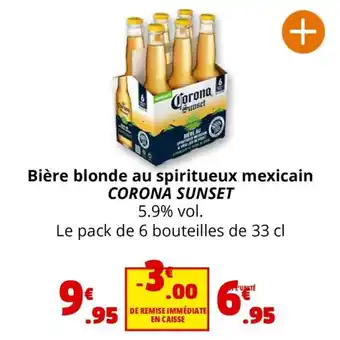 Coccinelle Express Bière blonde au spiritueux mexicain CORONA SUNSET offre