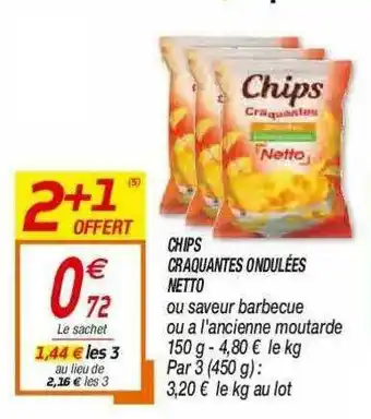 Netto Chips Craquantes Ondulées Netto offre