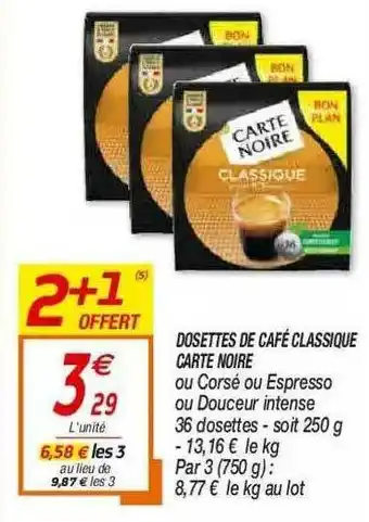 Netto Dosettes De Café Classique Carte Noire offre