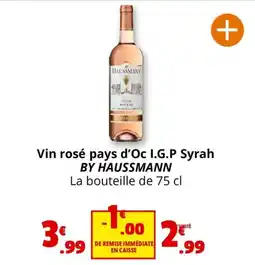 Coccinelle Express Vin rosé pays d'Oc I.G.P Syrah BY HAUSSMANN offre