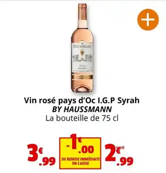 Coccinelle Express Vin rosé pays d'Oc I.G.P Syrah BY HAUSSMANN offre