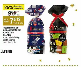 Migros Assortiment De Mini Chocolats Lait Et Noir 72% Villars offre