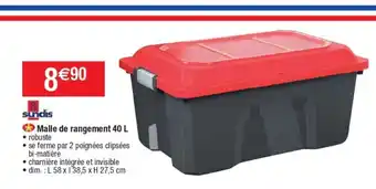 Cora x Carrefour Malle De Rangement 40 L offre
