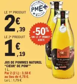 E.Leclerc "CŒUR' DE POM" Jus de pommes naturel offre