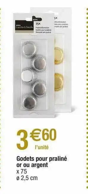 Godets Pour Praliné Or Ou Argent
