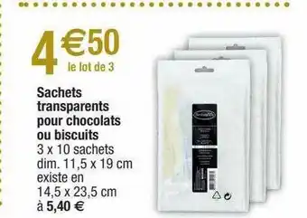 Migros Sachets Transparents Pour Chocolats Ou Biscuits offre