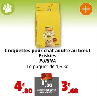 Coccinelle Express Croquettes pour chat adulte au bœuf Friskies PURINA offre