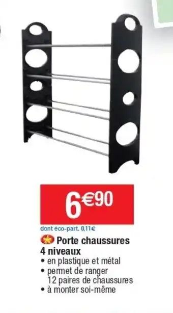 Cora x Carrefour Porte Chaussures 4 Niveaux offre