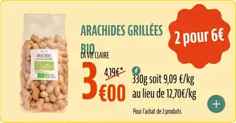 La Vie Claire Arachides grillées bio offre