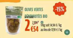 La Vie Claire Olives vertes déngyautées bio offre