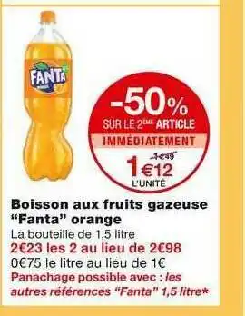 Monoprix Boisson Aux Fruits Gazeuse offre
