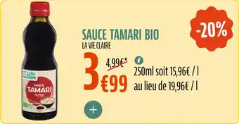 La Vie Claire Sauce tamari bio offre