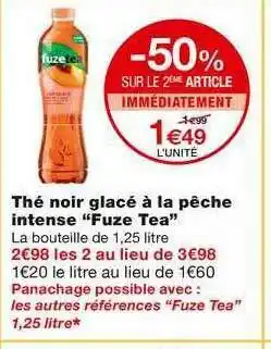 Monoprix Thé Noir Glacé à La Pêche Intense offre