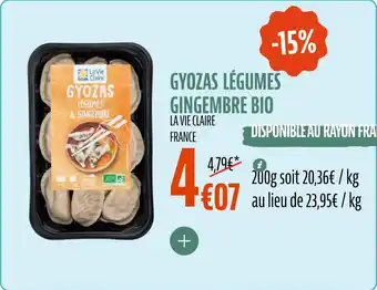 La Vie Claire Gyozas légumes gingembre bio offre