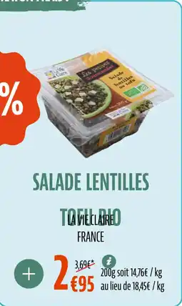 La Vie Claire Salade lentilles tofu bio offre