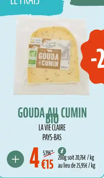 La Vie Claire Gouda au cumin bio offre