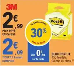 E.Leclerc POST IT Bloc offre