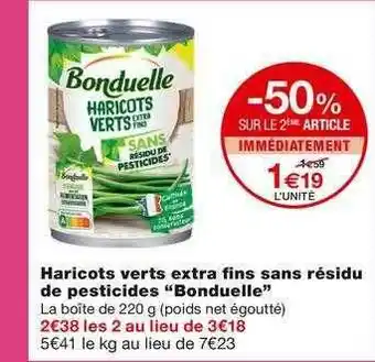 Monoprix Haricots Verts Extra Fins Sans Résidu De Pesticides offre