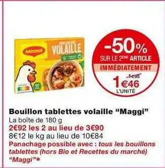 Monoprix Bouillon Tablettes Volaille offre