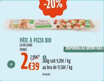 La Vie Claire Pâte à pizza bio offre